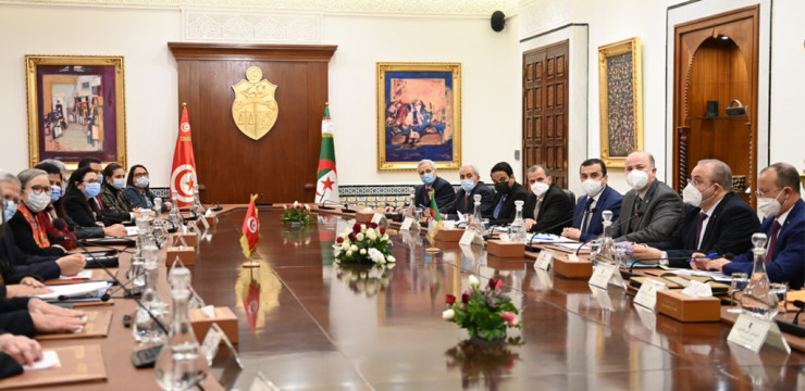الوزير الأول يترأس مناصفة مع رئيسة الحكومة التونسية جلسة عمل موسعة